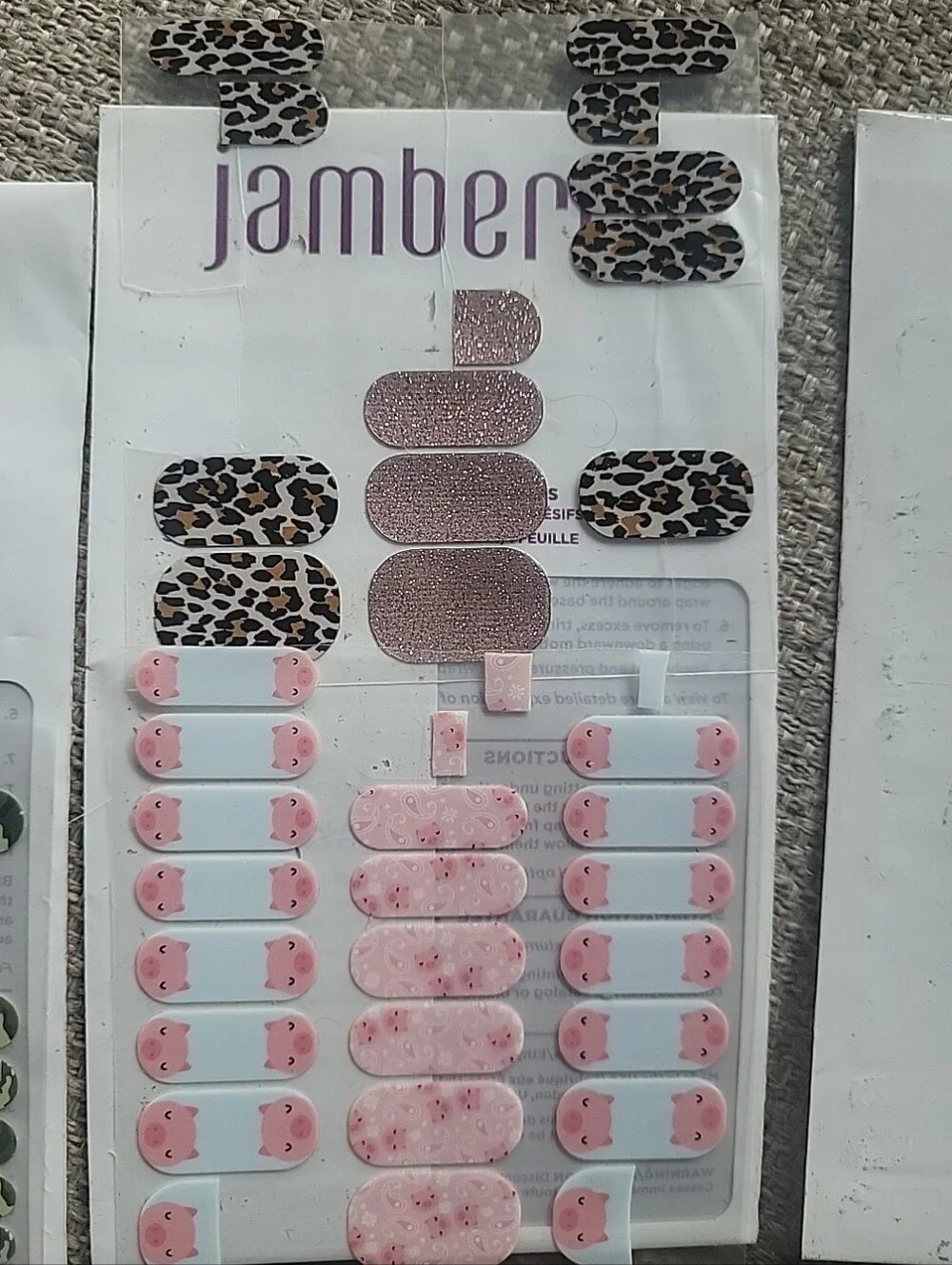 Jamberry Jr. Assorted Nail Wraps Partials Lot